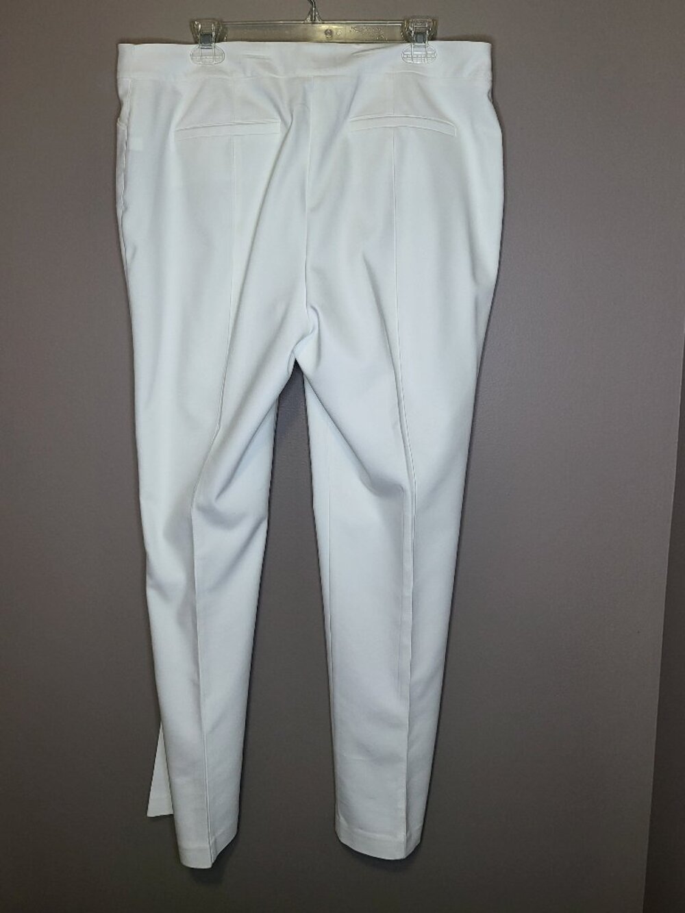 Chico's So Slimming White Ankle Pants Women's Size 2.5 (US 16) Pull-On Stretch - Picture 4 of 6